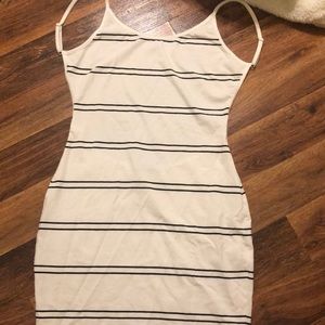Blue & White striped bodycon dress